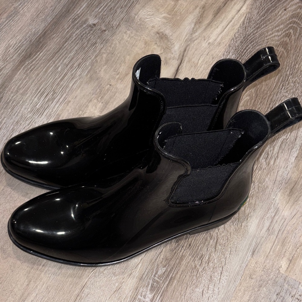 Ralph Lauren Glossy Black Rain Boots
